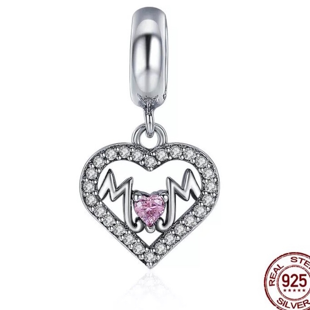 Sterling Silver MOM Charms Fits PANDORA Bracelet